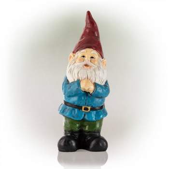 12" Polyresin Bearded Garden Gnome Statue With Red Hat - Alpine Corporation