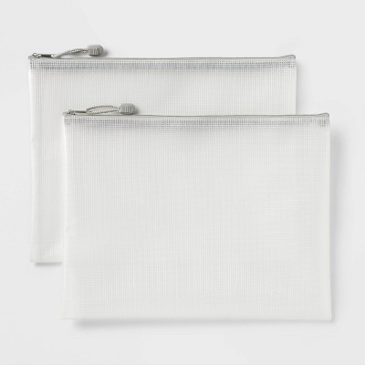 Paper Size Zip Pouches Gray 2pk - up&up™