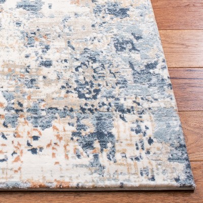 Cream and Beige Abstract Hand-knotted Wool Area Rug