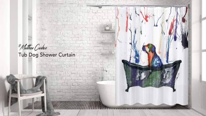 Tub Dog Shower Curtain White - Allure Home Creations, 2 of 9, play video