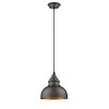 Chloe Lighting Ironclad Industrial-Style 1 Light Rubbed Bronze Ceiling Mini Pendant 8" Wide - 2 of 3