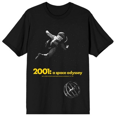 2001 A Space Odyssey Screenshot Collage Art Crew Neck Short Sleeve Black Men's T-shirt-Large