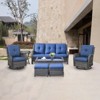 POCASSY Outdoor Patio Furniture Set, Wicker Rattan Sofa,Rocking Chair,Ottoman And Table Set. (Set Of 7 Pieces) - 3 of 4