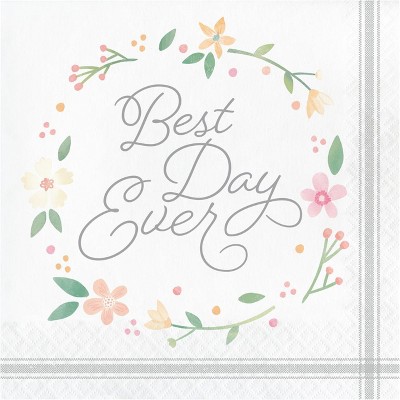 48ct Country Floral Best Day Ever Napkins