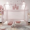 Twin Size Metal Bed House Bed Frame with Fence, for Kids, Teens, Girls, Boys - 2 of 4