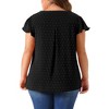Agnes Orinda Women's Plus Size Summer V-neck Ruffle Short Sleeve Swiss Dot Flowy Blouses - 4 of 4