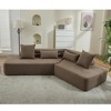 128'' Boucle Teddy Fabric Minimalist Modular L-Shaped Sectional Sofas with 2 Throw Pillows and 2 Lumbar Pillows - 3 of 4