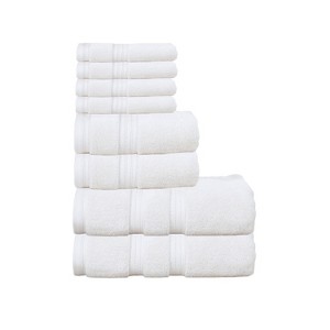 Home Weavers Elegance Essentials 550GSM 100% Cotton Zero Twist Super Absorbent Bath Towel Set - 1 of 4