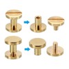 Unique Bargains Brass Rust-proof Durable Leather Belt Scrapbook Binding Chicago Screws 25 Sets - 4 of 4