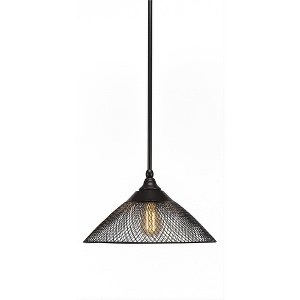 Toltec Lighting Stem 1 - Light Pendant in  Espresso with 14" Espresso Cone Mesh Metal Shade Shade - 1 of 1