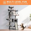 68.5'' Large Cat Tree, Heavy Duty Cat Tower with Condo, Plush Perches, Sisal Scratching Posts, Hammocks, Basket, Dangling Ball - 2 of 4