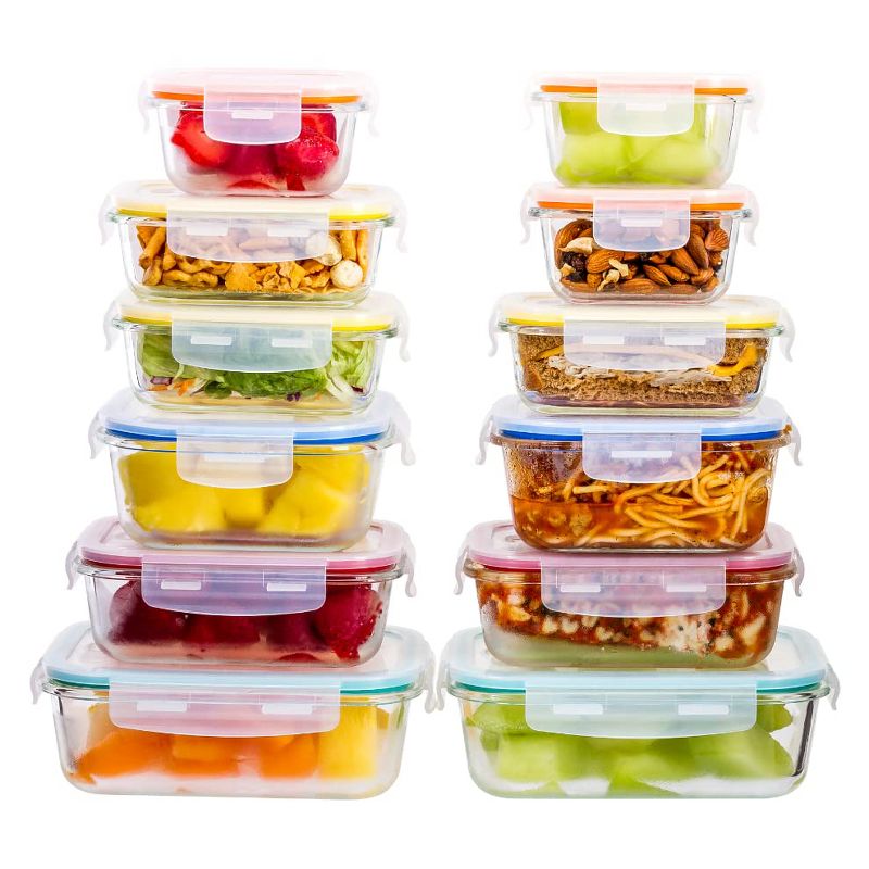 Lexi Home Durable Borosilicate Glass 12-Piece Food Storage Container Set, 3 of 7