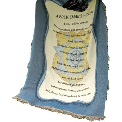 Manual Woodworks and Weavers A Policeman’s Prayer Blanket – Patriotic Christian Throw for Law Enforcement Tribute Decor