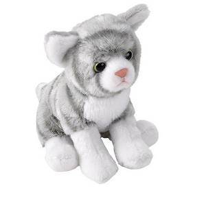 Wild Republic Pocketkins Eco Grey Tabby Cat Stuffed Animal, 5 Inches - 1 of 1