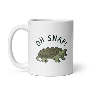 Crazy Dog T-Shirts Oh Snap Mug Funny Snapping Turtle Joke Novelty Cup-11oz - 1 of 4