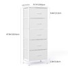 Lyngins 5-Drawer Tall Dresser for Bedroom, Spacious Chest of Drawers, Storage Cabinet with Fabric Bins & Wooden Top for Closet/Entryway/Nursery - 4 of 4