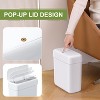 Aoibox Press-Top Trash Can with Lid, 2.6 Gallon Small Garbage Bin, Odor-Proof Waste Basket for Kitchen, Bathroom, Office, Dog-Proof Design, White - 2 of 4