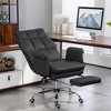 HDZNVF Executive Office Chair, PU Leather Ergonomic Office Desk Chair with Footrest, Reclining and Swivel Chair, Black - 2 of 4