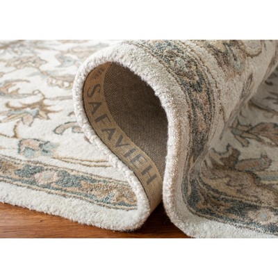 Off-White Floral Tufted Wool-Viscose 5'x8' Area Rug