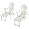 Jiallo Oceanic Collection Adirondack Chaise Lounge Chair Foldable, cup and glass holder, built in ottoman, Set of 2 Lounge chairs and 1 end table - 3 of 4