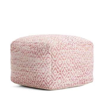 HomeRoots 474192 17 in. Cool Blush Solid Color Indoor Outdoor Pouf Ottoman,  Pale Pink, 1 - Fry's Food Stores