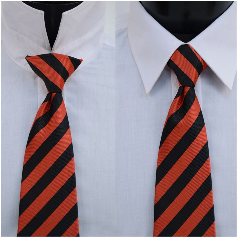College 1/2" Striped Colored Woven Clip On Neck Tie, 3 of 4