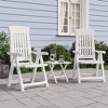 vidaXL Reclining Garden Chairs 2 Pack PP White - 2 of 4