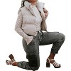 Women's Faux Leather Cropped Puffer Vest - HYFVE - 3 of 4