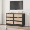 Rattan 6 Drawer Dresser,47''6 Chest of Drawers with Metal Handles and Wooden Sturdy Base - 4 of 4