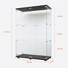 Syemin Decorative Storage Cabinets Glass Storage Cabinet, Glass Display Cabinet 4-Shelf, Glass Display Storage Cabinet, Black, 30.91"*13.58"*49.29" - 3 of 4