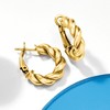 Ross-Simons Italian 18kt Gold Over Sterling Twisted Huggie Hoop Earrings - 3 of 4
