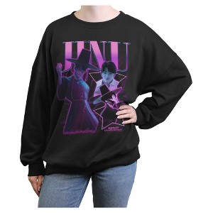 Juniors Womens KPop Demon Hunters Jinu Saja Collage Stars Sweatshirt - 1 of 4