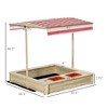 VYNXARIA Kids Wooden Sandbox,Covered Children Sand Playset Outdoor,Adjustable Canopy Shade,Bottom Liner,Seat,Plastic Basin,Natural - 4 of 4