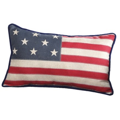 Lakeside American Flag Decorative Throw Pillow - Patriotic 4th of July Décor