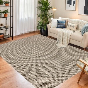 Large Modern Printed Accent Carpet with Non-Slip Backing, Non-Shedding Contemporary Woven-Style Indoor Floor Carpet - 1 of 4