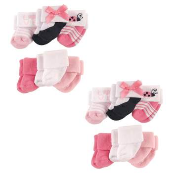 Luvable Friends Infant Girl Newborn and Baby Socks Set, Ladybug 12-Piece, 0-3 Months