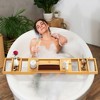 ROYAL CRAFT WOOD Luxury Bathtub Caddy Tray with Expandable Sides - One or Two Person, Bath Caddy Tray, Bonus Free Soap Holder - 2 of 4