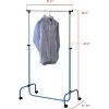 Kings Brand Furniture - Standard Rod Clothing Garment Rack, Rolling Clothes Organizer on Wheels for Hanging Clothes - 2 of 4