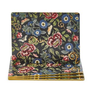 Pimpernel Creatures of Curiosity Placemats - Set of 4 Rectangular Cork Backed Table Mats with Botanical & Insect Illustrations, Heat & Stain Resistant - 1 of 4