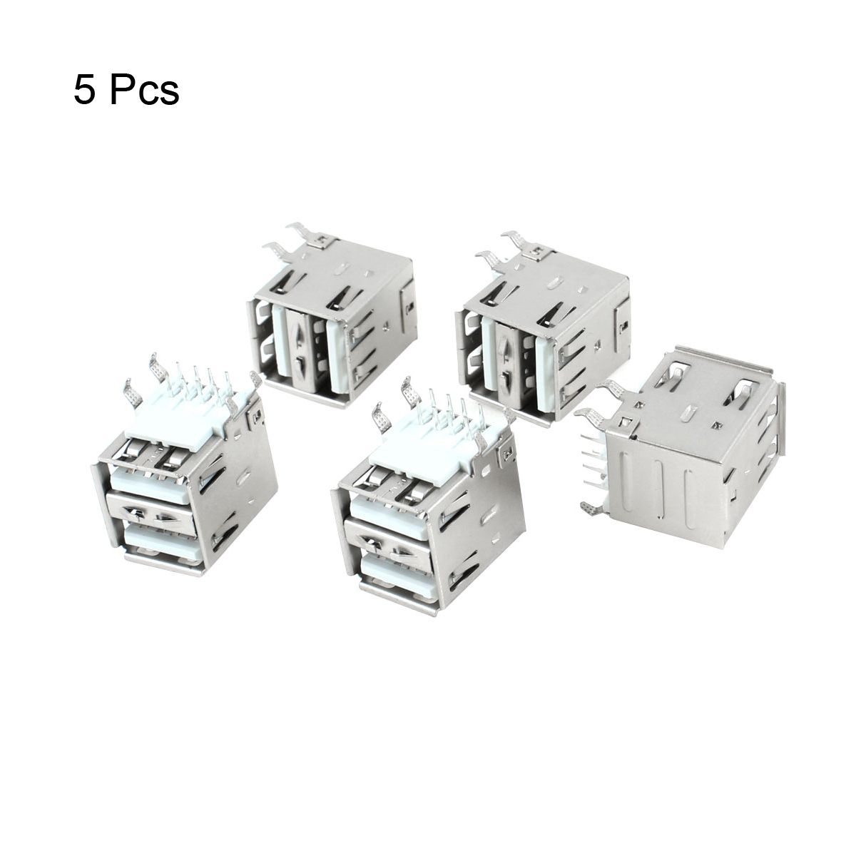 Unique Bargains USB 2.0 DIP 8-Pin Right Angle USB Jack Connector 5 Pcs - thumbnail 2