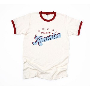 Simply Sage Market Women's Made In America Retro Short Sleeve Ringer Tee - 1 of 3