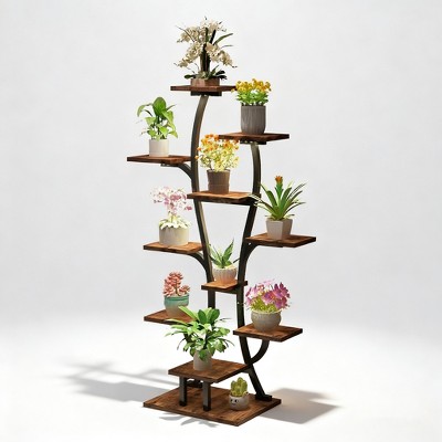 Fortune Candy 61" Tall Corner Shelf with LED Lights, Modern Display Shelf for Books, Plants, and Pet, MDF+Metal