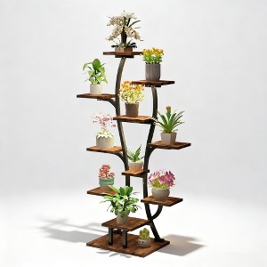 Fortune Candy 61" Tall Corner Shelf with LED Lights, Modern Display Shelf for Books, Plants, and Pet, MDF+Metal - 1 of 4