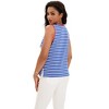 ATHLECHIC Women's Striped Color Block Side Slits Crew Neck Casual Sleeveless Shirts - 4 of 4