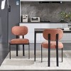 Set of 2 Modern Upholstered Armless Dining Chairs with Curved Backrest and Metal Legs,Mid-Century Style for Kitchen Dining Room-Coolbibila - 2 of 4