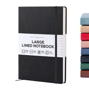 Ruled Journal Notebook, A4 8.5 x 11.5 inch 160 Lined Pages, Hardcover Leather Writing Journals for Women, Men, 120 GSM Thick Paper, Gifts Box Included - 1 of 4