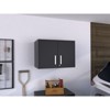 VYNXARIA 20" Wall Storage Cabinet with Two Doors and Three Internal Shelves in Sleek Black ¨C Ideal for Kitchen - 2 of 4