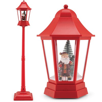 Costway 5.3 Ft Musical Christmas Street Lamp with 8 Tunes, 60 LED Lights, Mute Mode