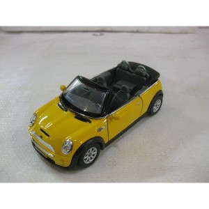 Mini Cooper S Convertible In Yellow Diecast 1:28 Scale By KiNSMART - 1 of 3