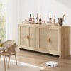 Buffet Cabinet,Rattan Accent Storage Cabinet with 4 Doors and Shelf, Sideboard Buffet Cabinet with Storage, Modern Console Coffee Bar Cabinet - 4 of 4